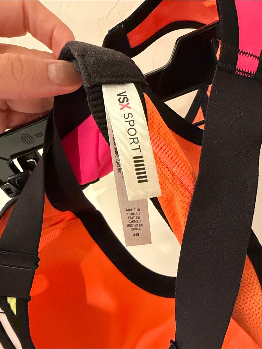 VSX Neon Pink & Lime Sports Bra with Orange Racerback - Picture 4 of 4